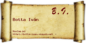 Botta Iván névjegykártya